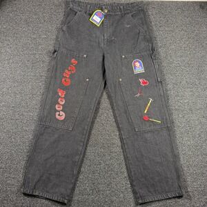 Chucky x Shoe Palace Good Guys Double Knee Carpenter Pants Mens L Black NWT